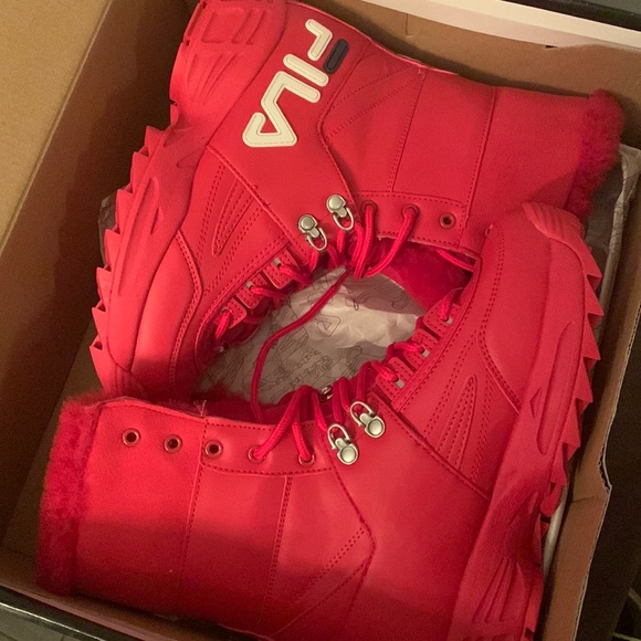 Fila Shoes - Fila Red Disruptor High Top Boot🥳❌